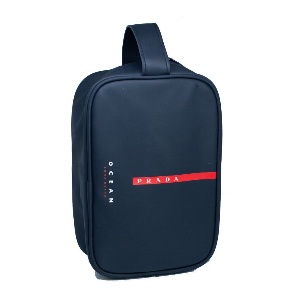 Prada Beauty Luna Rossa Ocean Navy Toiletry Bag Dopp Kit Travel Pouch Authentic
